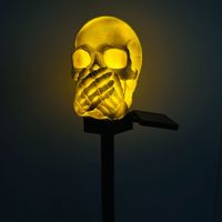 Halloween Skull Pathway Lights, Garden Stake Lights Halloween Outdoor Decorations, Waterproof  3D LED Skull Halloween Decor for Yard Porch Lawn Pathway Garden