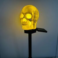 Halloween Skull Pathway Lights, Garden Stake Lights Halloween Outdoor Decorations, Waterproof  3D LED Skull Halloween Decor for Yard Porch Lawn Pathway Garden