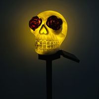 Halloween Skull Pathway Lights, Garden Stake Lights Halloween Outdoor Decorations, Waterproof  3D LED Skull Halloween Decor for Yard Porch Lawn Pathway Garden