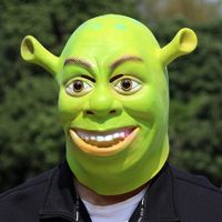 Adult Unisex Shrek Mask Green Full Head Latex Mask Cosplay Costume Accessories