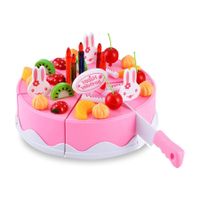Play Birthday Cake Children's Day Gift Play Food Toy Set DIY Cutting Pretend Play for Children Kids Age 3 to 6