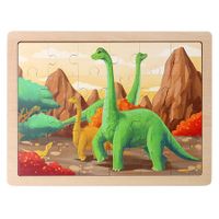 Wooden Dinosaur Puzzles for Kids Ages 3-6, 1 Packs 24 PCs Jigsaw Puzzles Preschool Educational Brain Teaser Boards Toys Gifts for Children, Wood Dino Puzzles for 3 4 5 6 Year Old Boys Girls