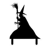 Decorations Metal Witch Cat Boiler Specter Decorative Garden Stakes Outdoor Decor Silhouette Stake For Yards Gardens Lawn Backyard