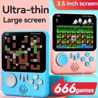 3.5inch High-Defination Retro Handheld Game Console Supports TV 666 Games  Color Pink Best Christmas Gifts for Children