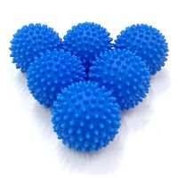 6.5CM Plastic Dryer Balls Laundry Reusable of Blue Colors with Mesh Laundry Bag (Pack of 6 )