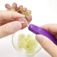 Grape Peeler, Fruit Grape Skin Peeler Remover Mini Portable Kitchen Gadget Peeling Tool Purple 7.0x0.8in