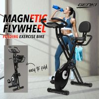 Exercise Bike Home Gym Fitness Spin Recumbent Stationary Indoor Cycling Trainer Cardio Workout Machine Folding LCD Magnetic Resistance