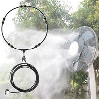 14inch Spray ring 6m Tube Fan Misting Kit Outdoor Cooling System  Mist Brass Nozzles Sprayer Brass Adapter for Cooling Patio Garden Greenhouse