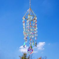 Crystal Suncatchers Hanging Wind Chime Style Garden Suncatcher Rainbow Maker Handmade Gold Plated Suncatcher