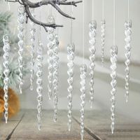 12 pcs icicles Ornament Christmas Tree Ornaments Set and  10CM Crystal Thread Christmas Decoration