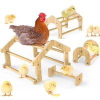 Bamboo Chicken Perch Set,Strong Roosting Bar for coop and brooder,Training Perch for Large Bird,Hens,Parrots,Macaw,Easy to Assemble and Clean,Fun Toys for Chicken (4 Pack)