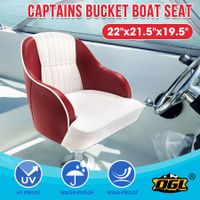 OGL Boat Seat Chair Marine Bucket Helm Captain Pontoon Vinyl Upholstery Foam Cushion Water UV Wind Proof 19.5x22x21.5 Inches