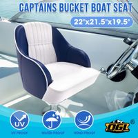 OGL Boat Seat Chair Helm Bucket Marine Captain Pontoon Foam Cushion Vinyl Upholstery Water UV Wind Proof 19.5x22x21.5 Inches