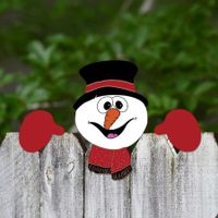 Snowman Garden Yard Art Xmas Home Patio DIY Holiday Decor Outdoor Cute Garden Fence Sign Ornament