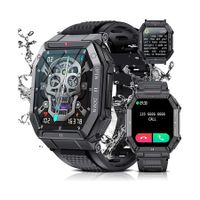 Military Smart Watch for Men Answer or Dial Calls for Android and iPhone Smartwatch Black