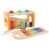 Pound and Tap Bench with Slide Out Xylophone, Award Winning Durable Wooden Musical Pounding Toy for Children Age 3 4