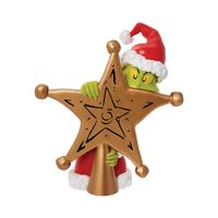 The Grinch Hiding Behind Star Sculpted Christmas Tree Hanging Ornaments, 3.5 Inch, Multicolor