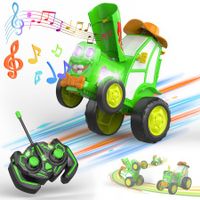 Crazy Jumping Car Toys RC Stunt Dancing Car with LED Light Music Rocking Tumbling Rechargeable Car Gifts for Kids Age 3+(Green)