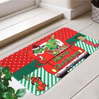 Cycllty Green Monster Christmas Decorations, Indoor Outdoor Door Mat, Easy to Clean, Stain and Fade Resistant, Party Decoration Supplies(40cm*60cm)