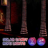 Solar Rope Lights Outdoor Waterproof LED 100pcs String Lighting Candy Colour Decoration Holiday Christmas Party Home