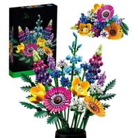 Fomantic Flower Bouquet Rose Orchid Building Block Bricks Toy DIY Potted Illustration Holiday For Girlfriend Gifts 939PCS Bricks