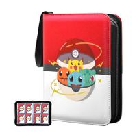 Card Binder for Pokemon Cards, 4-Pocket Portable Card Collector Album Holder Book Fits 400 Cards with 50 Removable Sleeves