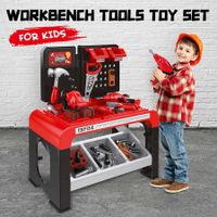 Kids Workbench Tool Bench Construction Toy Set 46pcs Educational Builder Pretend Role Play Gift for Children Toddlers boys