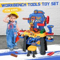 Kids Workbench Tool Bench Construction Toy Set 181pcs Educational Builder Pretend Role Play Gift for Children Toddlers boys