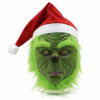 Grinch Cosplay Mask Christmas Halloween Costume Props green Costume Accessories