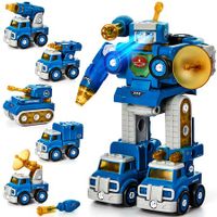 5-in-1 STEM Toys Take Apart Armored Fighting Vehicles Transform to Robot - Building Toys for 5+ Year Old Boys