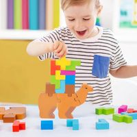 Tetra Tower Game Montessori Balance Blocks No Toxic Board Games Children Early Education Wooden Toys Camel Shape Tetra Tower Balance Game