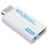 Wii to HDMI Converter Adapter with Hdmi Cable Connect Wii Console to HDMI Display in 1080p Output Video with 3.5mm Audio Supports All Wii Display Modes White