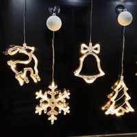 4 Pack Christmas Window Decorations,Christmas Window Lights with Suction Cup,Battery Operated(exclude) Indoor Lights for New Year Window Decorations