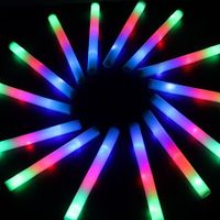 16 Pack Foam Glow Sticks Bulk,3 Modes Flashing LED Light Sticks Glow in The Dark Party Supplies Light Up Toys for Parties,Concerts,Christmas,Halloween