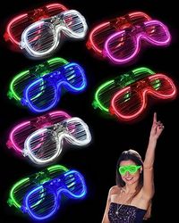 12 Pack Light Up Glasses 5 Color Glow Shutter Glasses LED Glow in the Dark Glasses 3 Modes Flashing Glow Glasses for Party