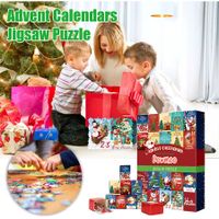 Advent Calendar 2023 Jigsaw Puzzles for Kids Adults,24 Days Countdown Calendar,Funny Christmas Game Gift, Santa Puzzle 24 Parts 1000 Pieces Puzzles