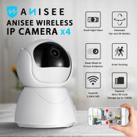 Wireless Security Camerax4 1080P 2MP WiFi IP CCTV Home Surveillance System Spycam Night Vision APP Motion Detection PTZ Cam Waterproof