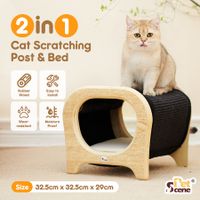 Cat Scratching Post Bed Toy Wooden Kitten Sisal Scratcher Tree Couch Chair Stool Scratchboard Lounger Pet Furniture Sofa Cushion Play Gym