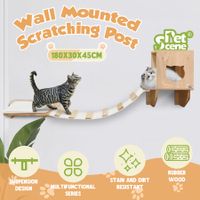 Cat Bed Condo Perch Ramp Kitten Climbing Shelf Wall Mounted Climber Step Stairway Pet House Furniture Play Toy Wood Frame Sofa Cushion