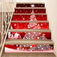 6pcs Christmas Creative Staircase Stickers Christmas Tree Corridor Stairs Renovation Home Decoration Stickers Christmas Decorations 2023