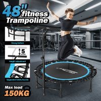 Genki Trampoline Rebounder Bounce Jumping Rebounding Bungee Exercise Home Gym Fitness Equipment Indoor Round Outdoor Adjustable Handlebar 48 Inch