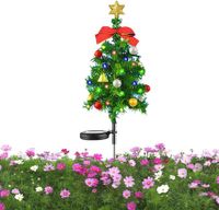 Solar Lights Outdoor Garden, 4 in 1 Christmas Tree Decoration for Patio Lawn Pathway Christmas
