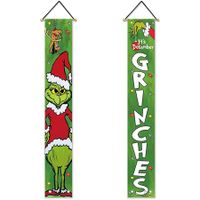 Christmas Grinch Banner for Front Door, Christmas Winter Holiday Hanging Banner Flag 30 x 180 cm