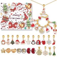 Advent Calendar Bracelet Necklace for Girls 24 Days Christmas Countdown Calendar DIY Jewelry Making Kit 22 Charm Beads 1 Bracelet 1 Necklace Xmas Gift for Kids