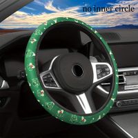Christmas Colorful Print, Anti Slip Elastic Car Accessory Steering Wheel Protector, Universal 36-38cm Odorless, Suitable For Most Car