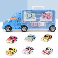 Christmas Kids Toys Car Model High Simulation Car Container Lightweight   Detachable Car Carrying Case for Kids Transport Truck Storage for Boys Gift Color Blue