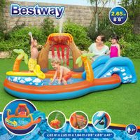 Bestway Inflatable Pool 265x265x104 cm Lava Lagoon Oval Inflatable Play Water Fun Park With Slide kids Outdoor