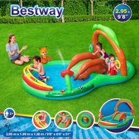 Bestway Inflatable Pool Play Centre Blow Up Water Park Center Slide Splash Toys Kiddie Bouncy Activity Center Game Area Ring Sprayer Balls Playset