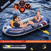 Bestway Inflatable Boat Set 2.28m X 1.21m Floating Raft Blow Up Canoe Watercraft Vessel With Oars and Pump