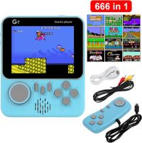 Retro Handheld Game Console,Portable Video Game Consoles with 666 Classic Games for 2 Players（Blue）